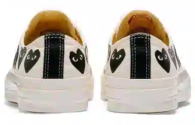 CDG Play x Converse Low White Black