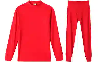 恒源祥 纯色圆领长袖长裤保暖套装 男款