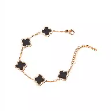 饰伴 幸运系列  四叶草 高级感轻奢小众 可调节 钛钢 手链 女款