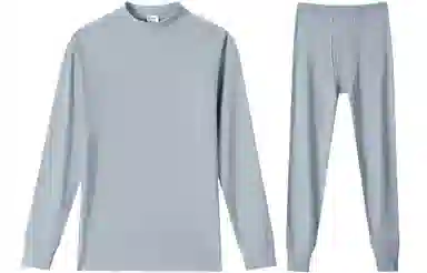 恒源祥 纯色圆领长袖长裤保暖套装 男款