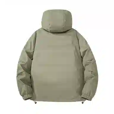 鸭鸭 山系户外风加厚保暖鸭绒休闲宽松连帽套头城市机能风暗黑外套羽绒服 男女同款