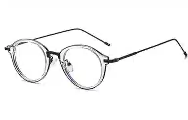 AAJF Blue Light Glasses Metal TR Memory Plastic Round Optical Frame