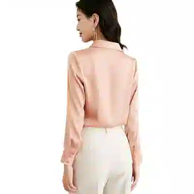 晚白 翻领减龄职业通勤衬衫 女款