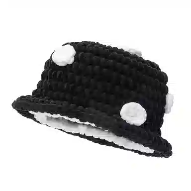 白卷 秋冬保暖防寒卡通蘑菇粗线 腈纶 针织绒线帽 男女同款情侣款