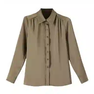 晚白 翻领减龄职业通勤衬衫 女款