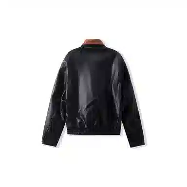 我是大卫 韩版短款复古保暖加厚休闲翻领夹克外套 男女同款 黑色