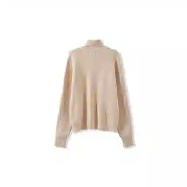 我是大卫 纯色韩系慵懒感保暖加厚宽松休闲长袖针织衫 男女同款 浅卡其色