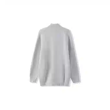 我是大卫 纯色立领双开拉链休闲针织衫 男女同款 浅灰色