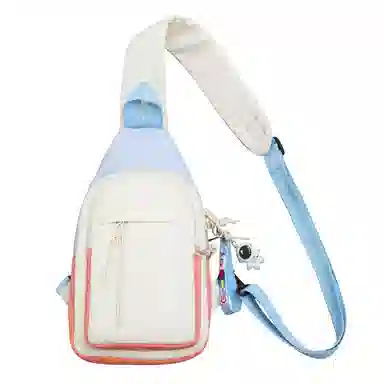 德力熊 休闲百搭韩版撞色简约时尚 尼龙 胸包 常规 男女同款情侣款 克莱因蓝/桔/浅灰/黑