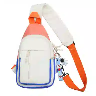 德力熊 休闲百搭韩版撞色简约时尚 尼龙 胸包 常规 男女同款情侣款 克莱因蓝/桔/浅灰/黑