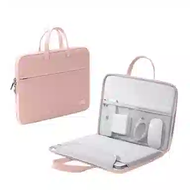 泰克森 纯色休闲拉链开合设计 牛津布 电脑包 大号 男女同款情侣款 卡其色/粉色/灰色/黑色