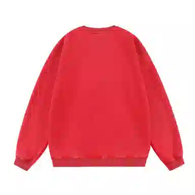 三体 字母印花休闲宽松圆领复古套头重磅保暖长袖卫衣 男女同款