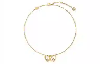 Louis Vuitton Floral Letter Necklace Gold