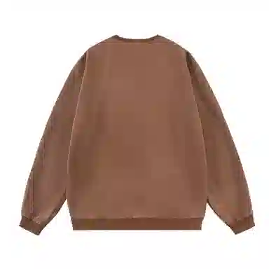 三体 字母印花休闲宽松圆领复古套头重磅保暖长袖卫衣 男女同款