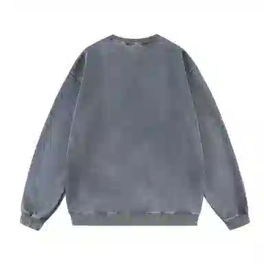 三体 字母印花休闲宽松圆领复古套头重磅保暖长袖卫衣 男女同款