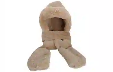 优幽兰 高级感小众毛绒帽百搭时尚一体式帽子韩版显脸小冷帽大头围设计感毛边防风防寒保暖 腈纶 斗篷帽 女款