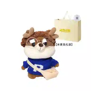 三只小鸭 松鼠包可爱卡通包包 毛绒 单肩包 女款 卡其/浅蓝/咖/黑