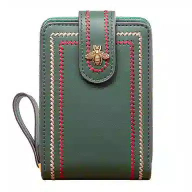 班亚奴 时尚精致小巧多卡位大容量证件包 牛皮 卡包 常规 女款 墨绿色/酒红色/黑色/孔雀蓝/棕色/古黄色