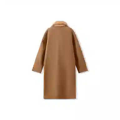 我是大卫 复古双排扣过膝保暖加厚休闲大衣 男女同款 卡其色