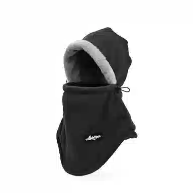 钓鱼熊 可戴头盔冬季围脖一体套头帽加绒骑行帽 棉 斗篷帽 男女同款情侣款