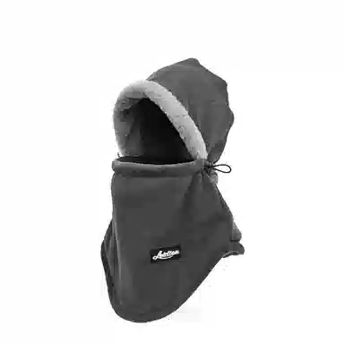 钓鱼熊 可戴头盔冬季围脖一体套头帽加绒骑行帽 棉 斗篷帽 男女同款情侣款