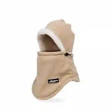 钓鱼熊 可戴头盔冬季围脖一体套头帽加绒骑行帽 棉 斗篷帽 男女同款情侣款