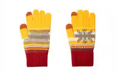 白卷 百搭保暖冬季针织雪花触屏骑车 手套 男女同款情侣款