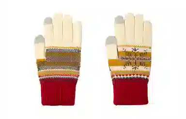 白卷 百搭保暖冬季针织雪花触屏骑车 手套 男女同款情侣款