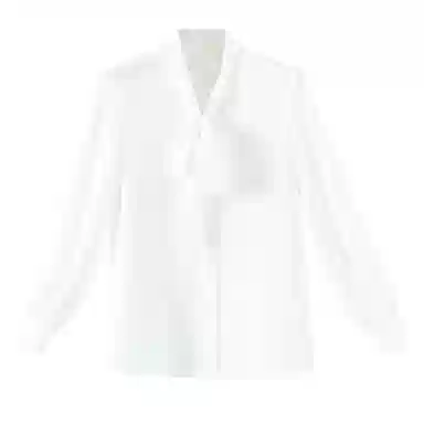 晚白 纯色纽扣长袖衬衫 女款 白色