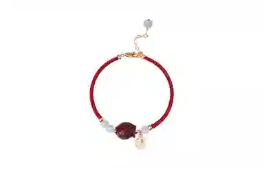 凤凰涅磐 上岸红绳 本命年编织红手绳 手饰 再造辰砂朱砂 玉石手链 女款 礼 物 礼盒