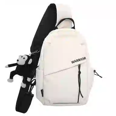 Warrior Nylon Crossbody Bag Black/White