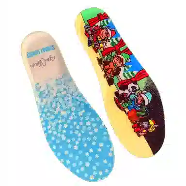 石一童 腰果花冰雪奇缘双气垫缓冲减震回弹吸汗篮球羽毛球运动 鞋垫 男女同款情侣款