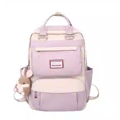 醇龙 初中少女卡通韩版高中学生三到五六年级小学生 尼龙 背包双肩包 常规 女款 绿色/蓝色/紫色/粉色/黑色