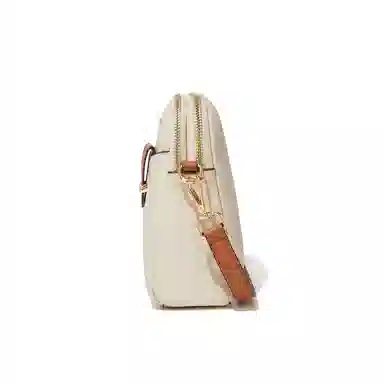 红蜻蜓 时尚百搭可拆卸肩带 头层牛皮配超纤合成革 斜挎单肩包 女款 浅卡其