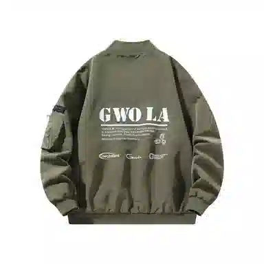 Gwola Logo Print Baseball Jacket
