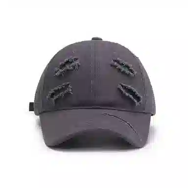 白卷 街头软顶户外休闲时尚嘻哈光板破洞 棉 棒球帽  男女同款情侣款