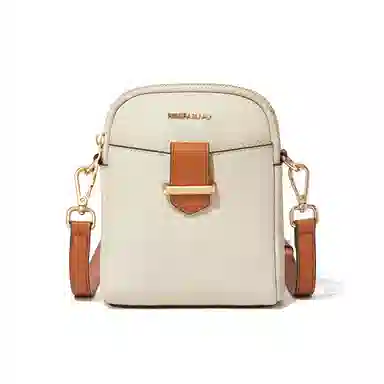 红蜻蜓 时尚百搭可拆卸肩带 头层牛皮配超纤合成革 斜挎单肩包 女款 浅卡其
