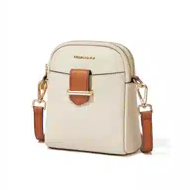 红蜻蜓 时尚百搭可拆卸肩带 头层牛皮配超纤合成革 斜挎单肩包 女款 浅卡其