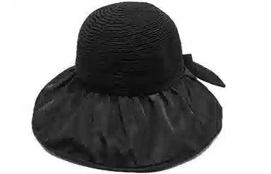 优幽兰 帽子 旅游户外韩版显脸小防晒大头围高级感小众学生黑胶防紫外线旅行爬山 聚酯纤维 渔夫帽 女款