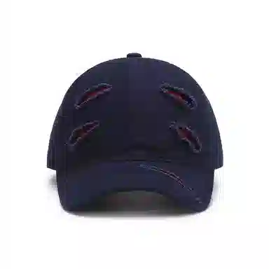 白卷 街头软顶户外休闲时尚嘻哈光板破洞 棉 棒球帽  男女同款情侣款