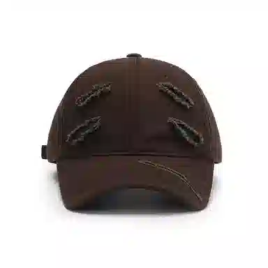 白卷 街头软顶户外休闲时尚嘻哈光板破洞 棉 棒球帽  男女同款情侣款