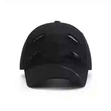 白卷 街头软顶户外休闲时尚嘻哈光板破洞 棉 棒球帽  男女同款情侣款