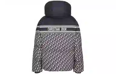 DIOR Striped Logo Hoodie Cotton Jacket Blue