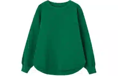 【dme】 宽松纯色圆领套头长袖卫衣 女款 翠绿