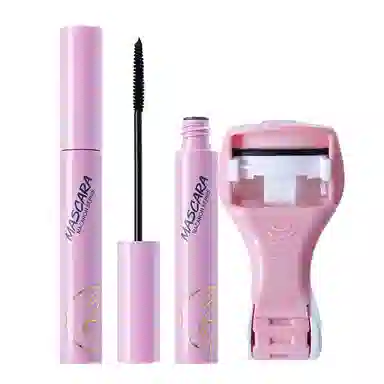 火烈鸟 马卡龙睫毛膏睫毛夹套装 纤长卷翘浓密纤细