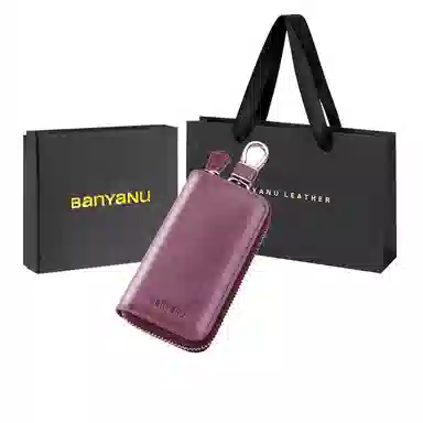 班亚奴 时尚真皮腰挂大容量多功能汽车收纳 牛皮 钱包卡包钥匙包 常规 男女同款情侣款 黑色/咖啡色/卡其色/酒红色/蓝色/杏黄色