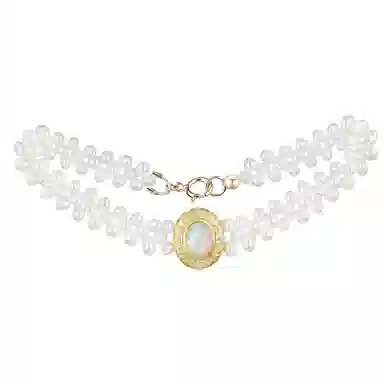 清野集 油画星空手工编织轻奢小众设计法式复古高级感 欧泊淡水珍珠 手链 女款 礼盒装