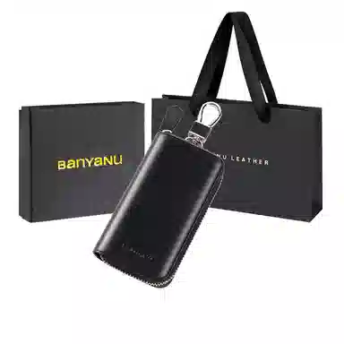 班亚奴 时尚真皮腰挂大容量多功能汽车收纳 牛皮 钱包卡包钥匙包 常规 男女同款情侣款 黑色/咖啡色/卡其色/酒红色/蓝色/杏黄色