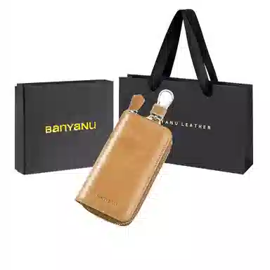 班亚奴 时尚真皮腰挂大容量多功能汽车收纳 牛皮 钱包卡包钥匙包 常规 男女同款情侣款 黑色/咖啡色/卡其色/酒红色/蓝色/杏黄色