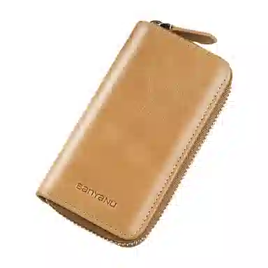 班亚奴 时尚真皮腰挂大容量多功能汽车收纳 牛皮 钱包卡包钥匙包 常规 男女同款情侣款 黑色/咖啡色/卡其色/酒红色/蓝色/杏黄色